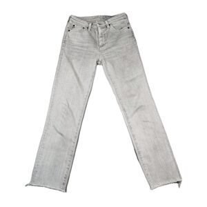 AG Adriano Goldschmied Gray Jeans Womens 25R Raw Hem Straight Denim